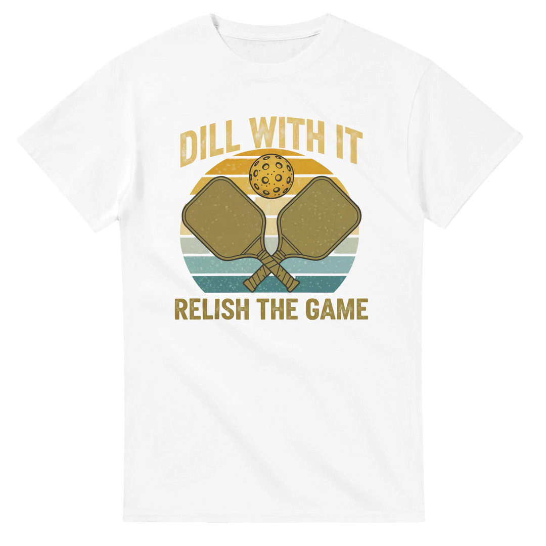 Dill With It Relish The Game Retro Pun Tee funny pickleball 