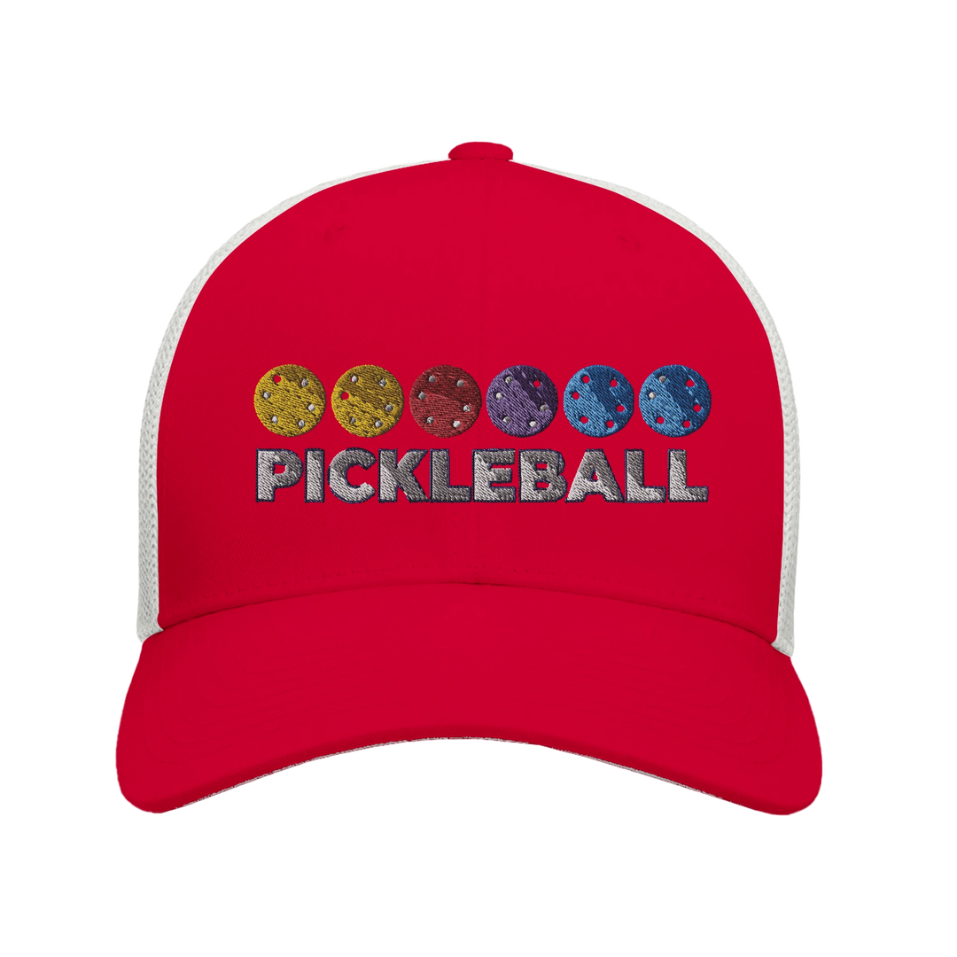 Pickleball Color Spectrum Embroidered Hat vibrant pickleball