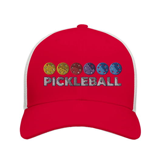 Pickleball Color Spectrum Embroidered Hat vibrant pickleball