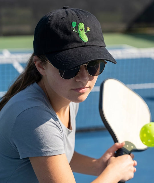 Happy Pickle Trucker Cap funny pickleball hat mesh