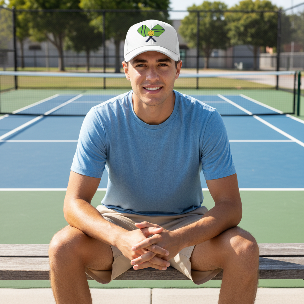 Pickleball Essentials Crossed Paddles Hat embroidered