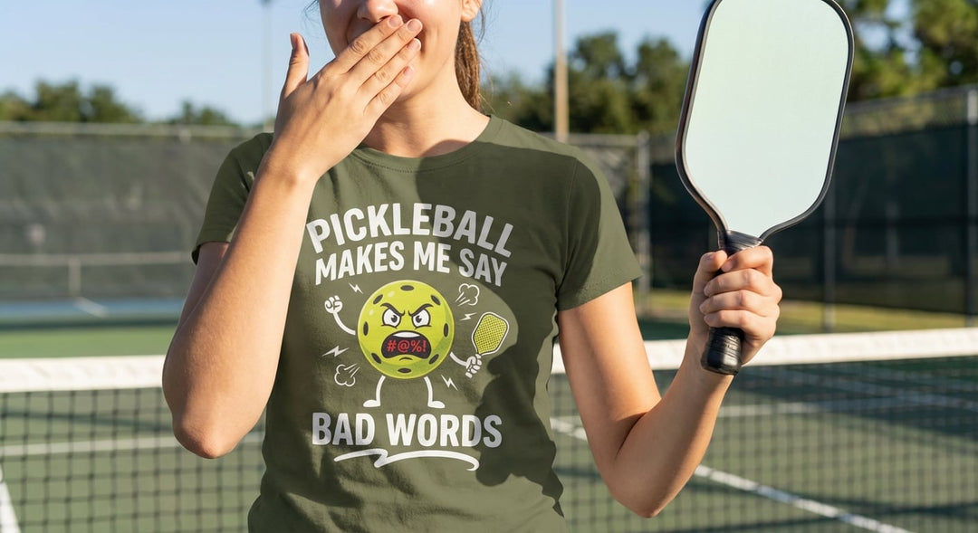 Pickleball Makes Me Say Bad Words Tee funny pickleball shirt