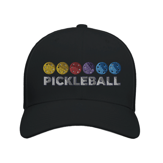 Pickleball Color Spectrum Embroidered Hat vibrant pickleball