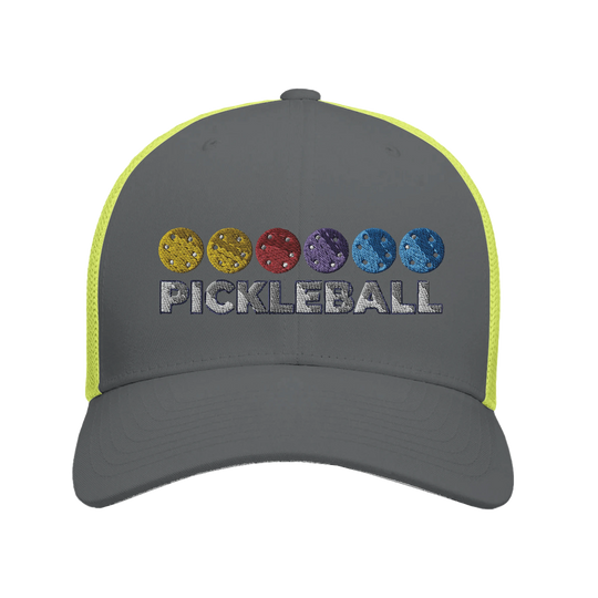 Pickleball Color Spectrum Embroidered Hat vibrant pickleball