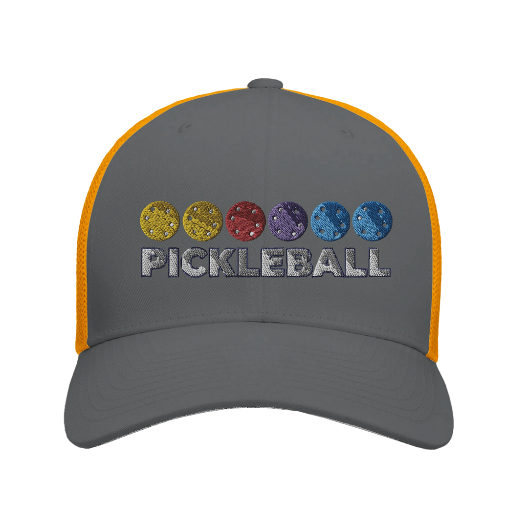 Pickleball Color Spectrum Embroidered Hat vibrant pickleball