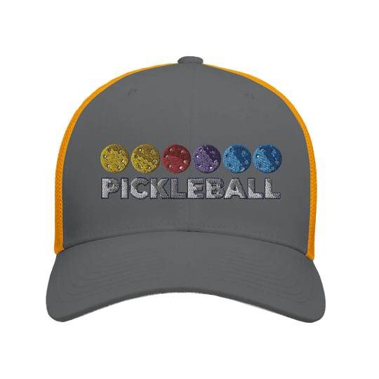 Pickleball Color Spectrum Embroidered Hat vibrant pickleball