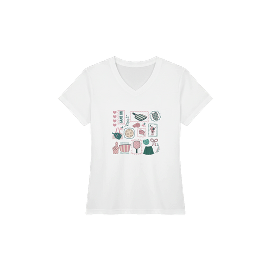 Preppy Pickleball Sticker Collage Tee trendy aesthetic 